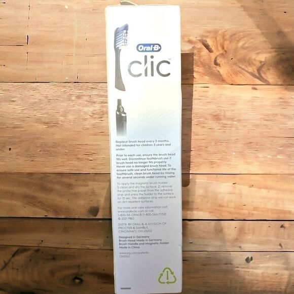 Oral B Clic Manual Toothbrush • Onyx Black Magnetic Toothbrush Holder • NIB - Picture 4 of 13